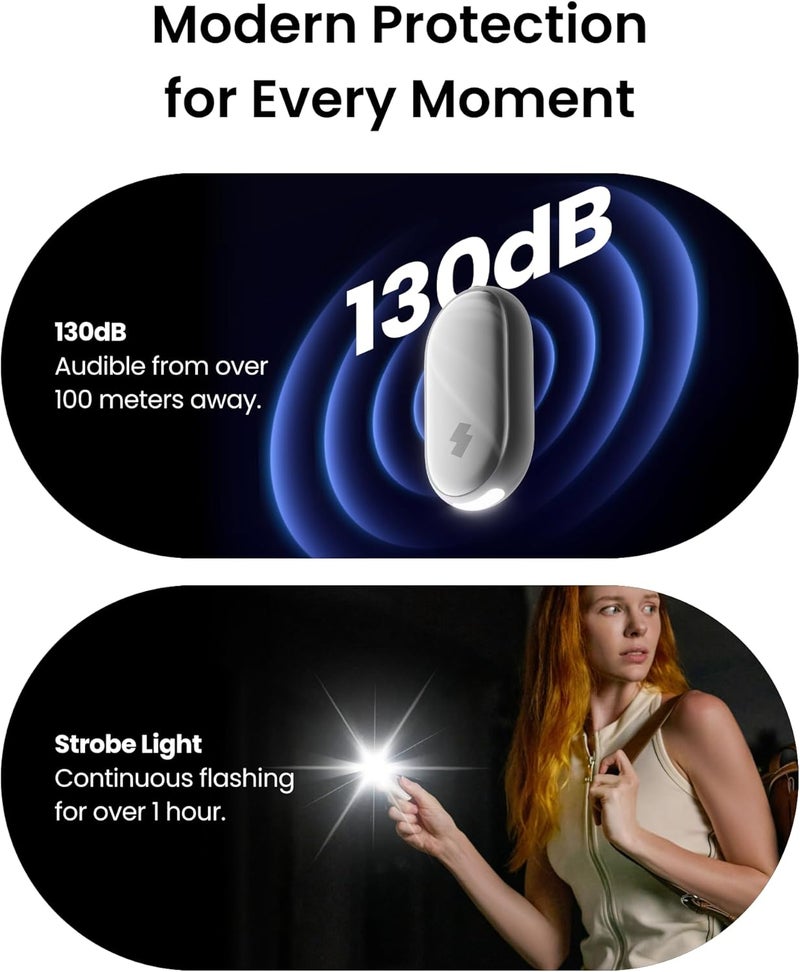 SwitchBot 130 dB Personal Safety Alarm for Women with Apple Find My APP, Extra-Loud Siren & Strobe Light, Waterproof Self Defense Keychain for Women, College Girls and Kids (Yellow) - Image 4